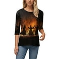 thumbnail image 6 of Godom 2025 Halloween Shirts for Women 3/4 Sleeve Ghost Graphic Tees Festival Tops Crew Neck T-Shirt, 6 of 6
