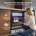 thumbnail image 4 of Simzlife  180 Cans Beverage Refrigerator, 24" Built-in Beverage Cooler, Under Counter Fridge with Glass Door,Black, 4 of 11