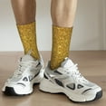 thumbnail image 6 of Vsdgher Gold Glitter Crew Socks for Men & Women, Breathable Casual Athletic Ankle Socks, 6 of 6