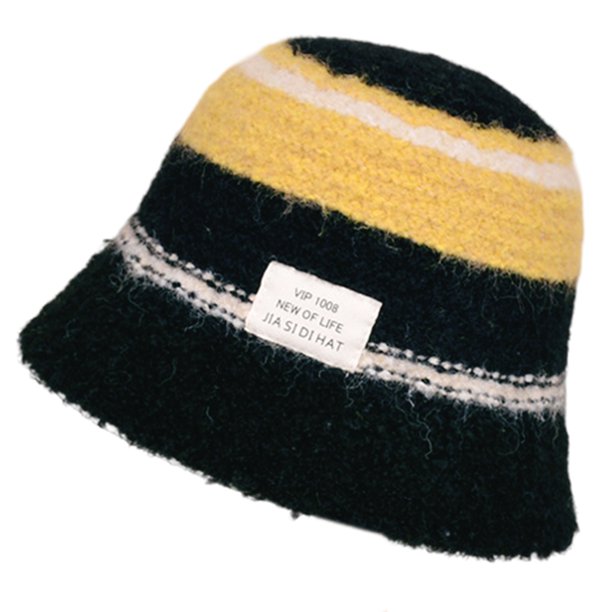 Lindo gorro de crochet con rayas, colorido, moderno, de ala ancha, elegante, para pescador, para mujeres y hombres