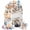 Tan, variant on Tan Trees Forest Arch Backdrop Cover 6x2.6 Ft, Spandex Wedding Arch Stand Cover, Mountain Woods Natural Scenery Round Top Stretch Fitted Background Covers for Birthday Ceremony Party Decor