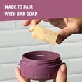 thumbnail image 2 of Handso 4-Piece Skincare Bath Set, Purple Plum Body Cleanser with 2 Vegan Bar Soaps and Magnetic holder, 2 of 10