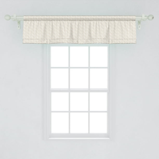 Ambesonne Ivory Window Valance Geometric Continuous Diagonal Diamond Shaped Abstract Monochrome Digital Style Pattern Curtain For Kitchen Bedroom Decor With Rod Pocket 54 X 12 Cream Ambesonne Ivory Window Valance