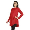 thumbnail image 4 of phagun Long Sleeve Tunic Mandarin Collar Asymmetrical Formal Shirt for Women, 4 of 7