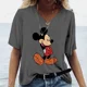 thumbnail image 2 of Camiseta divertida con estampado 3D de Mickey Mouse de Disney para mujer, camiseta sexy de manga corta con cuello en V y dibujos animados, camiseta holgada para mujer, 2 of 5