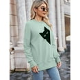 thumbnail image 6 of MOUSYA Cat Sweatshirt Women Funny Black Cat Graphic Sweater Casual Cat Crewneck Holiday Long Sleeve Hoodie Pullover Top, 6 of 7