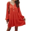 thumbnail image 5 of Vestido de mujer Jumpingount con cuello en V manga larga suelto naranja S AP003891-09, 5 of 5