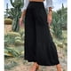 thumbnail image 1 of Pantalones De Verano Para Mujer, Pantalones De Pierna Ancha Elásticos De Cintura Alta Con Costuras Sueltas Para Yoga Para Uso Diario OTVIAP XL negro, 1 of 6