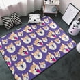 thumbnail image 3 of Area Rugs For Living Room Decor - Water Ripple Cute Corgi Dog Anti Slip Throw Washable Rugs 3x5 For Bedroom, Soft Indoor Carpet For Bedroom Living Room 60x39In, 3 of 5