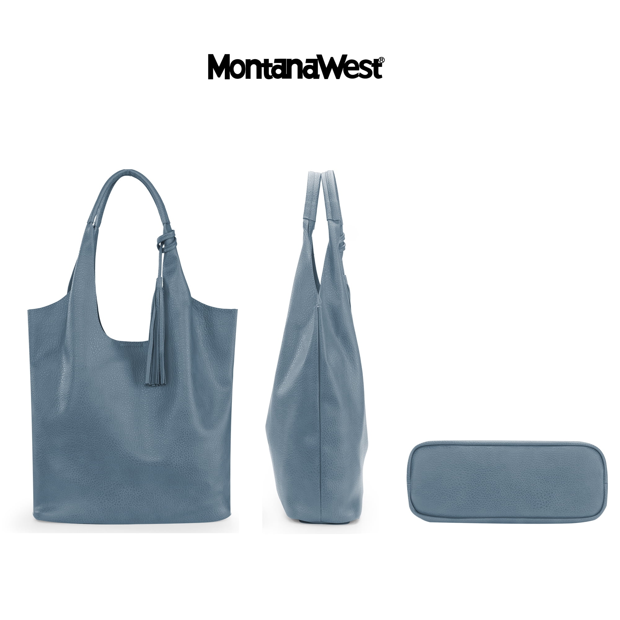 Montana West Slouchy Hobo Bags for Women Soft Designer Shoulder Purses Ladies Top Handle Handbag, Jean