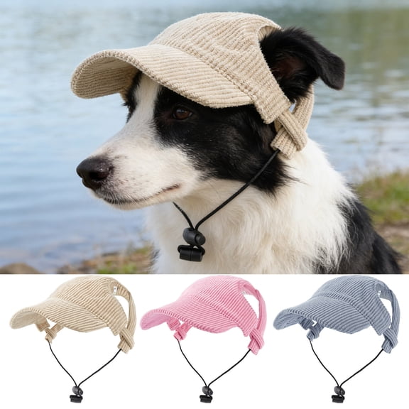 Viflosae Dog Hats for Large Dogs Dog Birthday Hat Dog Hat Corduroy Pet Cap Adjustable Baseball Hat for Small Dogs Cats Summer Sun Protection Pet Cute Puppy Accessory Breathable Cap L