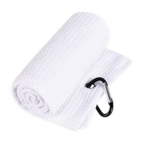 Beach Towel Golf Towel 16" x 16" Portable Golf Towel for Golf Bag with Carabiner Clip, Perforated Towel Sports Towel