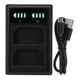 thumbnail image 1 of Camera Battery Charger Micro/TypeC Dual Port Camera Dual Display Dual Dock Charger For LPE6/E6N Camera Battery, 1 of 8