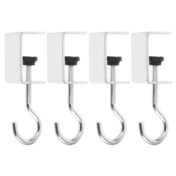 KAKOWELY table hook desk clamp 4pcs Headphone Stand Hanger Holder For Gaming Pc Accessories Under Desk Clamp Hook Mount Desk Mount Bag Holder Hook Clamp4.13"X1.1"X0.98"