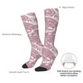 thumbnail image 5 of Knee High Socks for Men and Women, Pink Paisley Althletic Compression Socks, Support Long Tube Socks for Outdoor Sport, Calf Socks, High Stockings for Women Men, 5 of 7