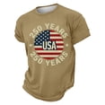 thumbnail image 3 of sususu 250 Anniversary USA Shirt Men USA 250th Anniversary T-Shirt Patriotic Pride Tee Cotton Blend Shirts Casual Tops Khaki L, 3 of 5