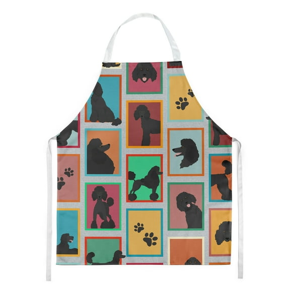 Lots of Black Standard Poodle Apron 27 in x 30 in