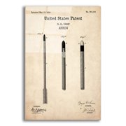 Epic Art Arrow Blueprint Patent Parchment, Acrylic Glass Wall Art, 12"x16"