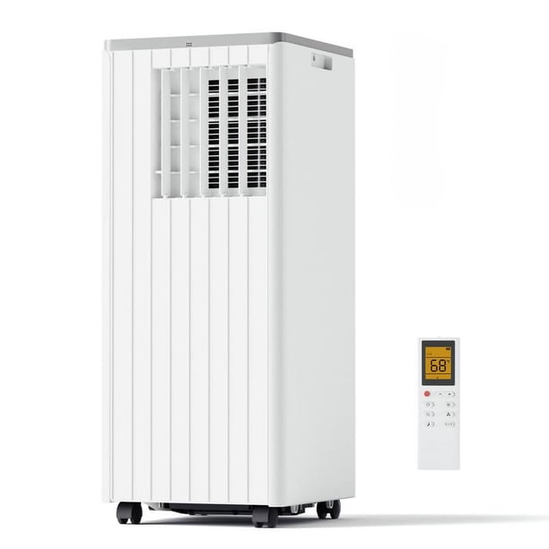 DENBIG - Aire acondicionado portátil para habitación de hasta 350 pies cuadrados, unidad de aire acondicionado de 8.000 BTU con deshumidificador y ventilador de refrigeración con 2 velocidades,