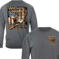 thumbnail image 2 of Wicked Hunt Deer Buck Stop Here Hunting 8oz 50/50 Hood Charcoal Gray Hooded Sweat Shirt XXX-Large, 2 of 3