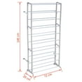 thumbnail image 6 of vidaXL Adult 10 Tiers Portable Freestanding Shoe Rack, White, Holds up to 40 Pairs of Shoes, 6 of 9