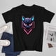 thumbnail image 3 of Neon Cat Cyberpunk Cat Tee Shirt Future Scienc Cat Black Short Sleeve Mecha cat Top, 3 of 4