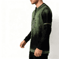 thumbnail image 4 of Men's Long Sleeve Gradient Celtic Knot Printed Crew Neck Sweatshirt Retro Celtic Cultural Fashion Long Sleeve Top for Men with Artistic Cultural Patterns(Green,L), 4 of 5