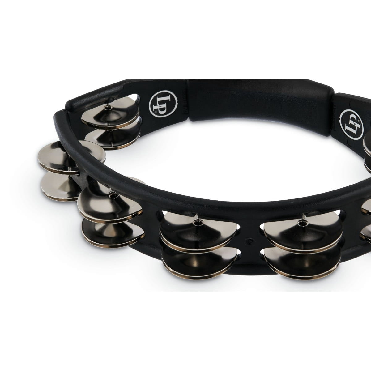 Latin Percussion LP150 Cyclops Tambourine, Hand Held, Black, Steel Jingles