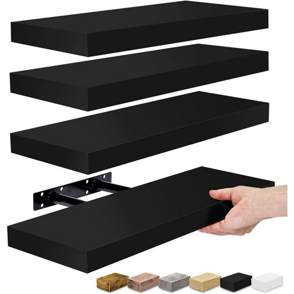 Sorbus Floating Shelves, Wall Shelves for Bedroom, Kitchen, Living Room, Bathroom Shelves Over The Toilet (4-Pack)