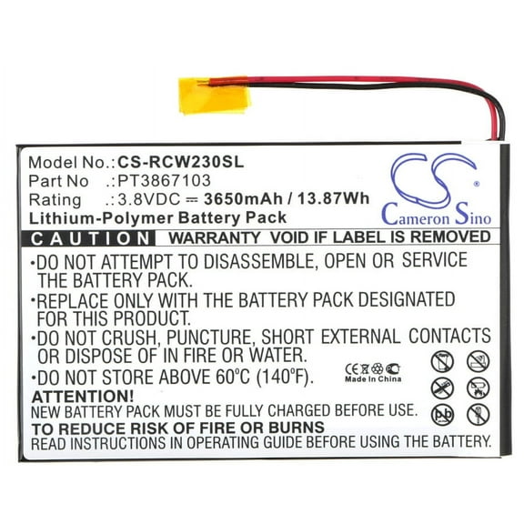 3650mAh RCA PT3867103 Battery for RCT6272W23 7"