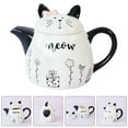 thumbnail image 3 of Ceramic Teapot Cartoon Decorative Cat Shape Tea Kettle Portable Small Ceramic Teapot, 3 of 5
