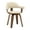 Cream, variant on LeisureMod Dining Chair Upholstered in Leather with Poplar Wood Frame and Open-Back Design 360-Degree Swivel for Modern Home, Kitchen, Cafes Brivo Collection in Grey