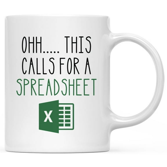 Koyal Wholesale 11oz Ceramic Coffee Mug - Ohh This Calls For A Spreadsheet Funny Coffee Mugs for Women & Men Gifts