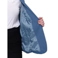 thumbnail image 5 of GRACE & GRANDEUR Blazer à Revers Cranté à Rayures Contrastées pour Femmes Grande Taille Gris Bleu 4X, 5 of 5