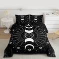 thumbnail image 2 of Homewish Bohemian Moon Sun 3-Piece Full Size Comforter Sets For Female Men Teens,Universe Galaxy Bedding Comforter Set,Black White Lightweight Bedding Sets,Ultra Soft Home Decor,Reversible, 2 of 8