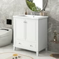 thumbnail image 5 of Harper & Bright Designs 30" Bathroom Vanity with Sink Combo, Multi-functional Bathroom Cabinet with Doors and Drawer, Solid Frame and MDF Board, White, 5 of 15