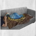 thumbnail image 6 of Shark Soft Flannel Fleece Throw Blanket, Submarine Chamber Window with a View of Coral Reef Swimming Fishes, Cozy Plush for Indoor and Outdoor Use, 50" x 70", Pale Caramel Blue Yellow, by Ambesonne, 6 of 6
