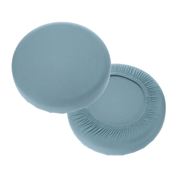 Uxcell 2 Pack Stool Covers Round, 11-15 Inch Bar Stool Covers Washable Dustproof Slipcover Seat Cushion with Elastic for Bar Kitchen Living Room Decor, Blue Gray