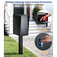 thumbnail image 7 of Esheno All in One Locking Mailbox Galvanized Steel with Combo Lock Key Weatherproof for Mail Packages Black, 7 of 7