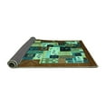 thumbnail image 2 of Ahgly Company Indoor Round Abstract Turquoise Blue Contemporary Area Rugs, 4' Round, 2 of 4
