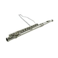 thumbnail image 2 of Miniature Silver Flute Musical Instrument Realistic Ornament Marching Band Gift, 2 of 2