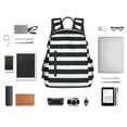 thumbnail image 6 of Balery Black And White Stripes Lightweight Backpack for Men and Women - Durable and Water-Resistant, Ideal for School, Work, Travel, and Everyday Use, 6 of 9