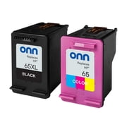 onn HP 65XL/65 High Yield Black & Tri-Color, 2 Pack Ink Cartridge (Remanufactured)