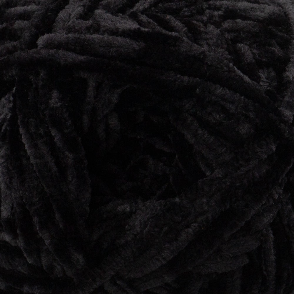 Craft County Bulky 5 Velvet Yarn – Super Soft Polyester Yarn for Blankets, Home Décor, and More! (Pitch Black, 3 Pack)