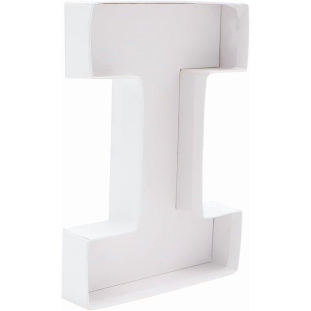 8" Fillable Cardboard Letter Shaped Box Paper Mache Birthday Party Sweets Candy Serving Tray (I)