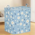thumbnail image 2 of Cuxi Houndstooth Storage Box with Zipper, Large Capacity Clothes Organizer Bag for Bedding Quilt Pillow, Portable Wardrobe Moving Container, Storage Box Blue1, 2 of 4
