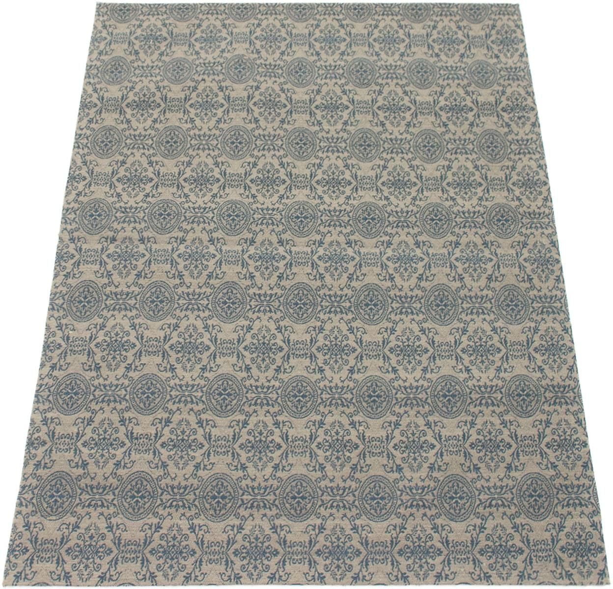 ECARPETGALLERY 4'5" x 6'7" Transitional Collage Handmade Area Rug for Living Room, Dining Room and Bedroom in Grey