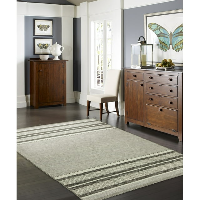 K2 Floor Style Andes Canyon Granite Hand Made Cotton Chenille Area Rug