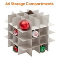thumbnail image 3 of [] Christmas Ornament Storage Container with Dual Zipper Closure - Box Contributes Slots for 64 Holiday Ornaments 3-Inch  Decorations Accessories Red, 3 of 6