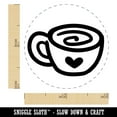 thumbnail image 2 of Swirly Latte Coffee Mug with Heart Self-Inking Rubber Stamp Ink Stamper - Green Ink - Mini 1/2 Inch, 2 of 7